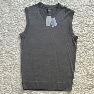 Daniel Cremieux Sweater Vest Men's Small Extra Fine Merino Wool Gray V Neck NWT